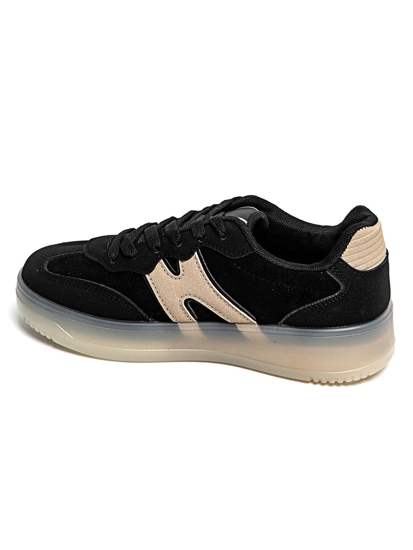 CLASSIC STREET COLOUR CONTRAST FAUX SUEDE LACE UP SNEAKERS