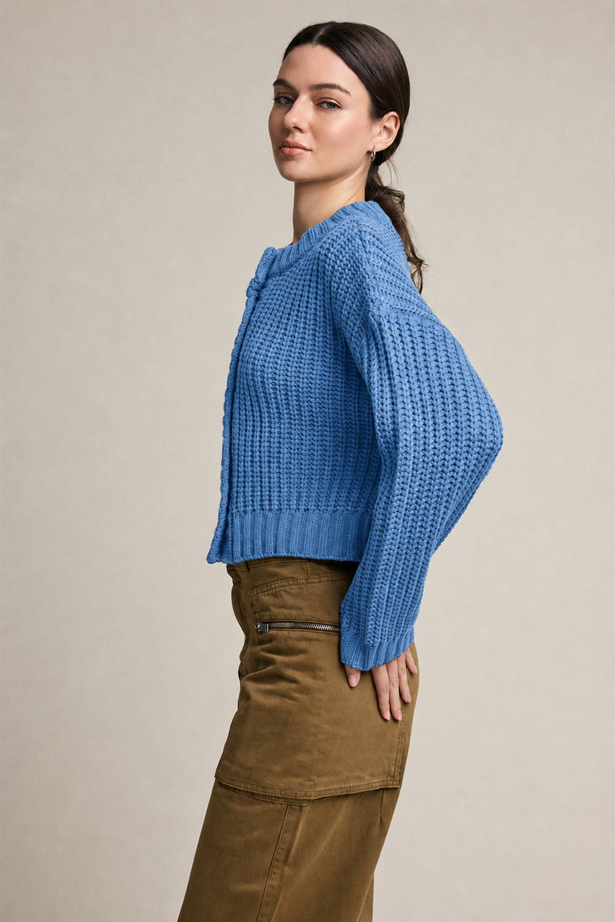 Chunky Knit Button Front Cardigan - RSW1228