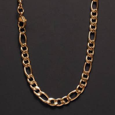 5mm Gold Figaro Chain Necklace for Men