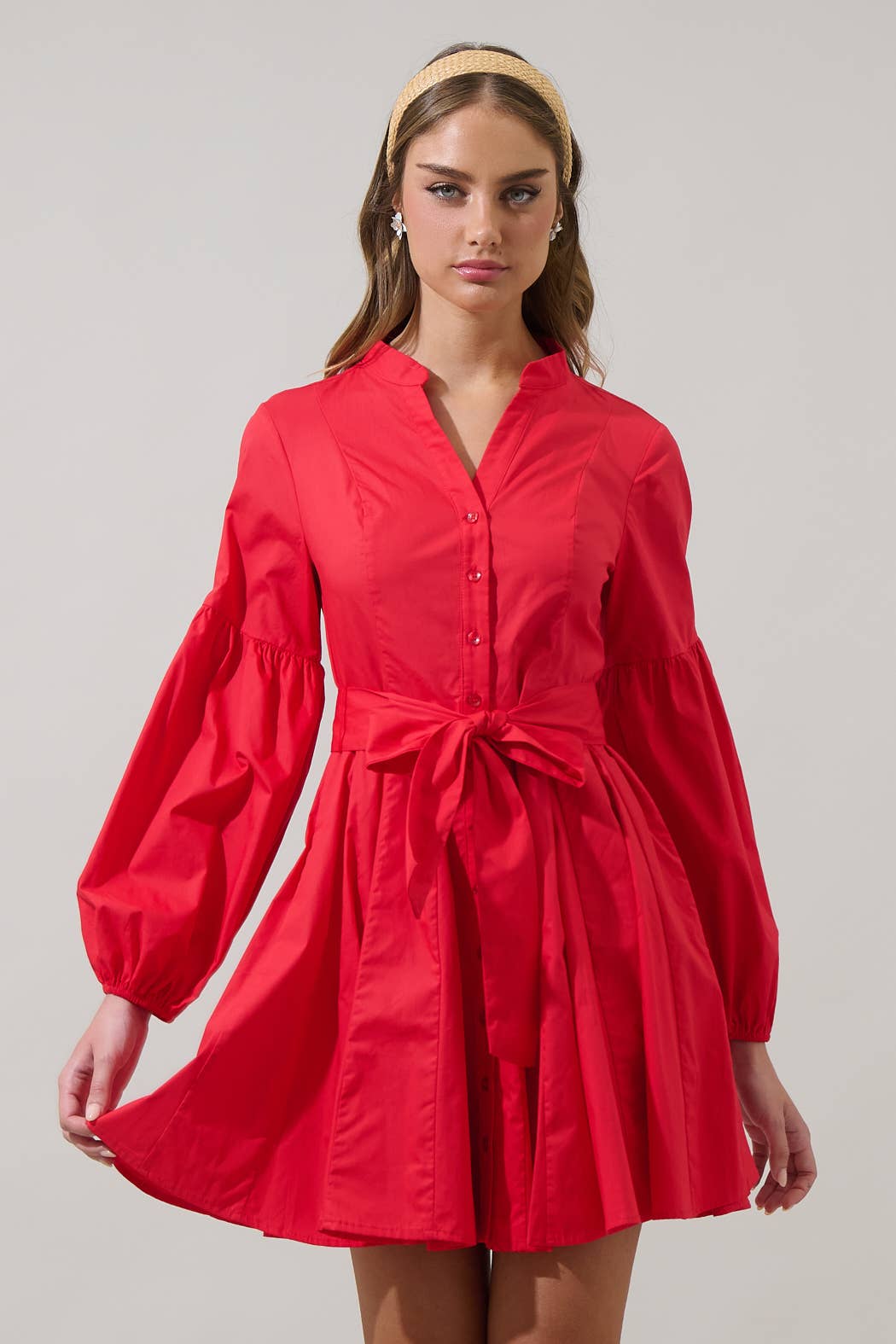 Laria Poplin Button Down Mini Dress