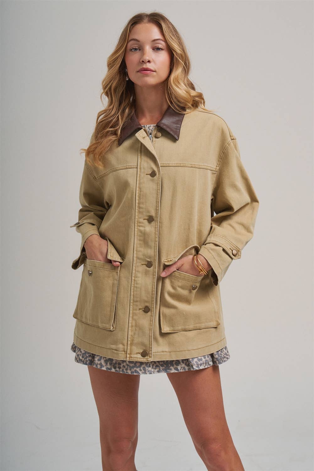 OVERSIZED JACKET WITH FAUX LEATHER COLLAR_LT00279-01