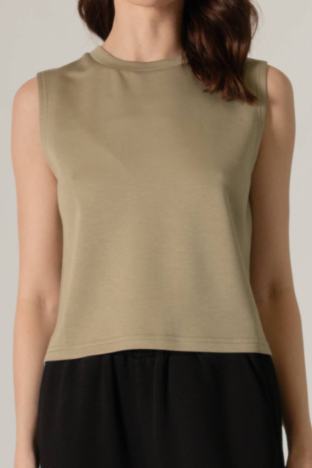 P. CILL Butter Modal Round Neck Sleeveless Top