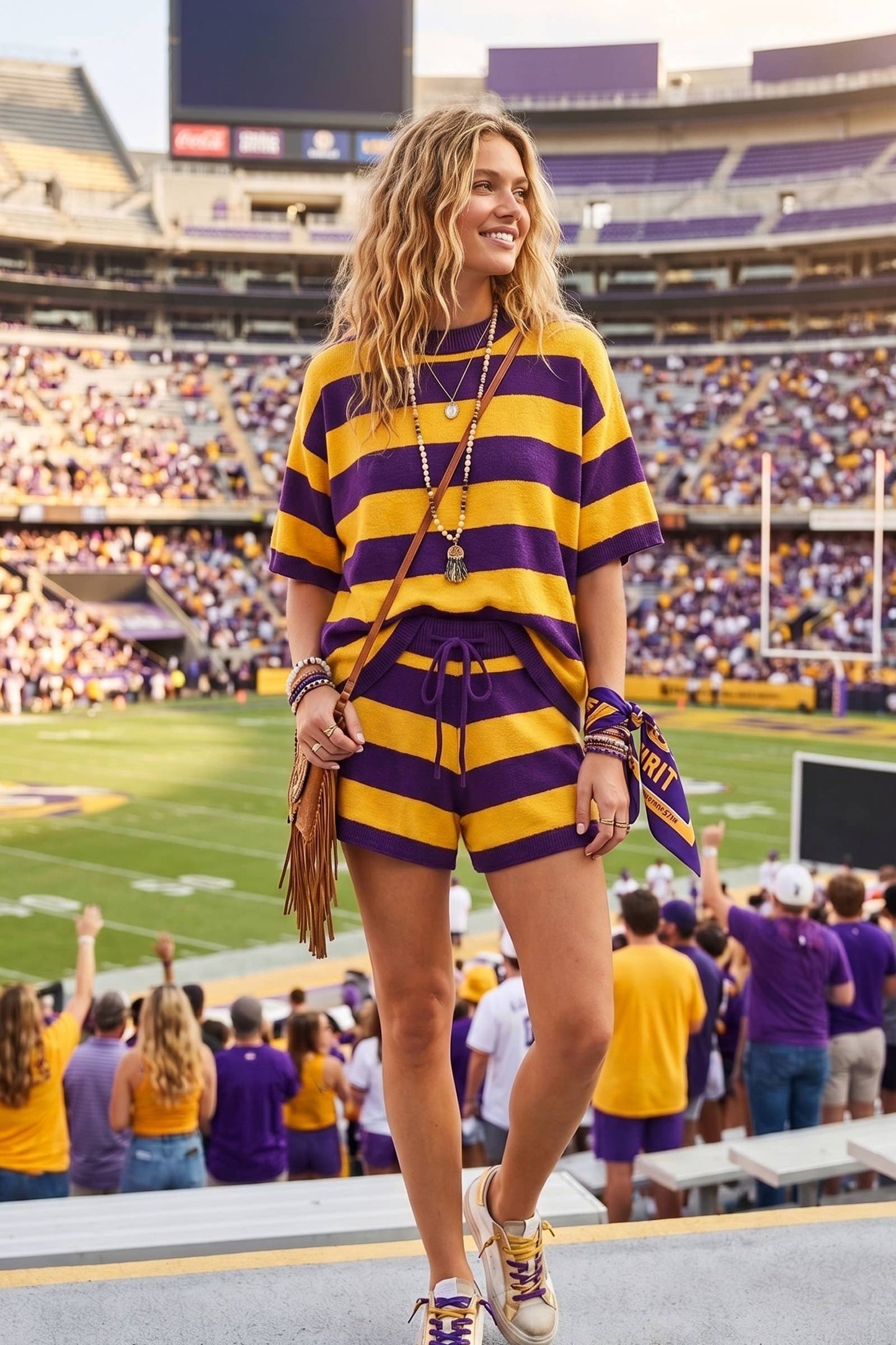 Gameday Stripe Lightweight Sweater Lounge Set
