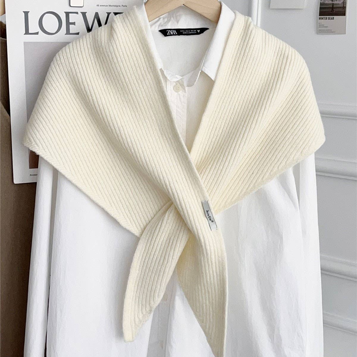 Solid Cross Triangle Shawl Casual Wrap_CWOV00265