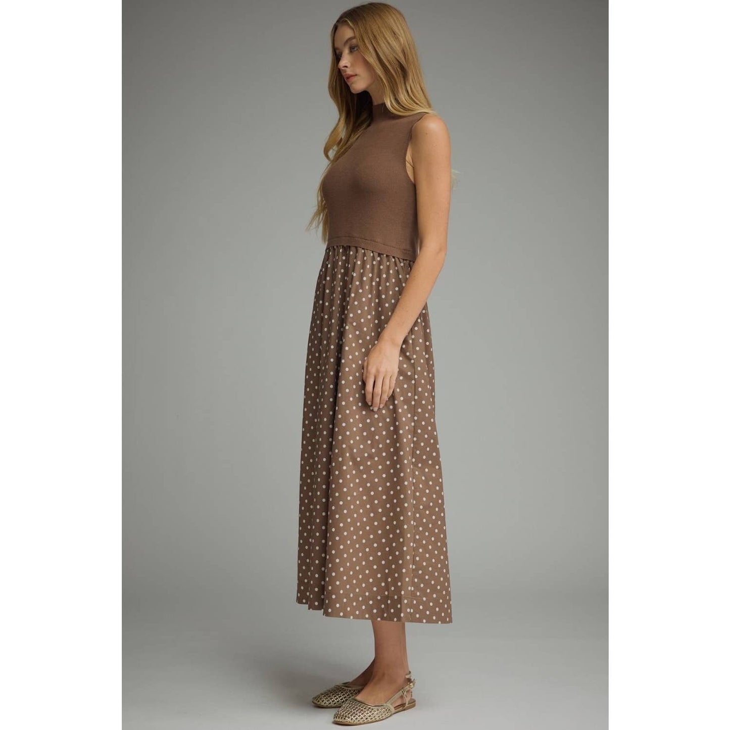 NEW Polka dot sleeveless midi dress