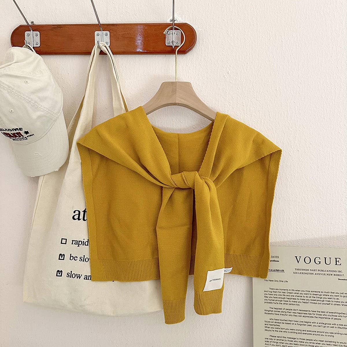 Solid Color Knitted Knotted Shawl–Casual & Cozy _CWASC0757