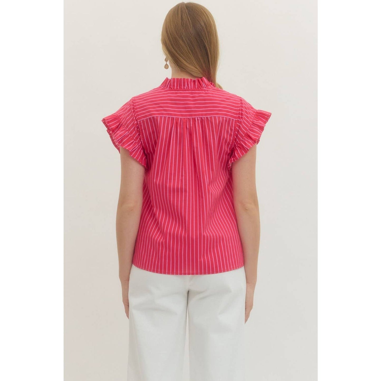 Striped short sleeve top