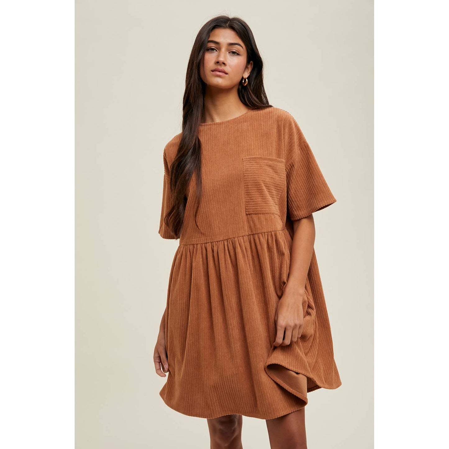 CORDUROY MINI DRESS / WL25-11083