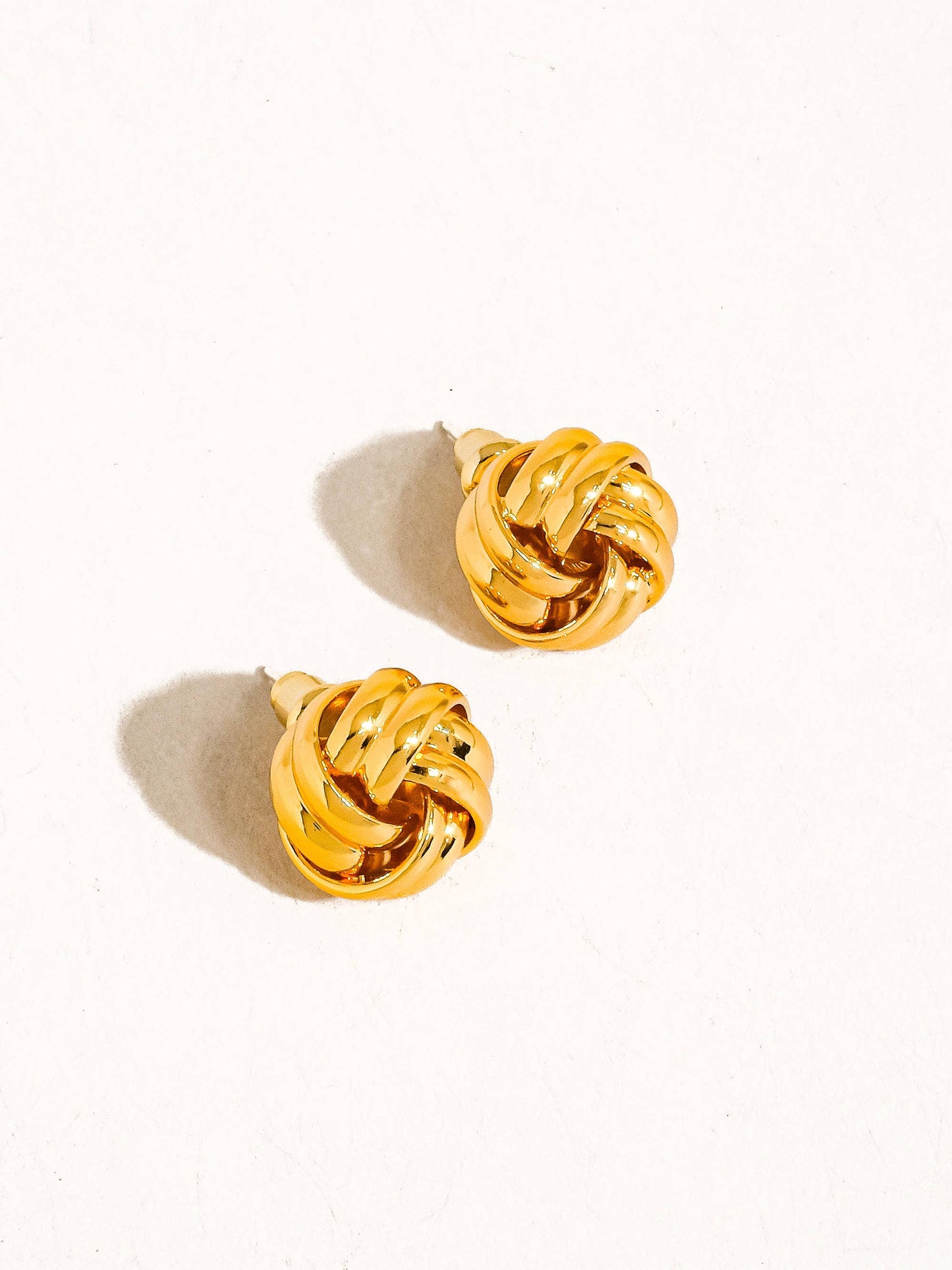 Alix 18K Gold Basket Weaved Classic Studs