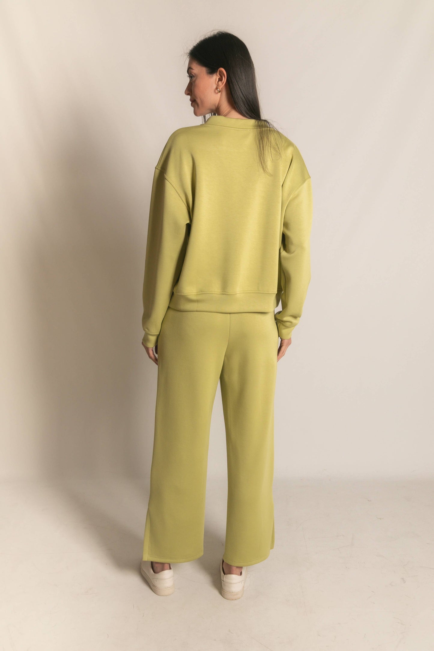 P. CILL Butter Modal Wide Leg Pants with Bottom Slits