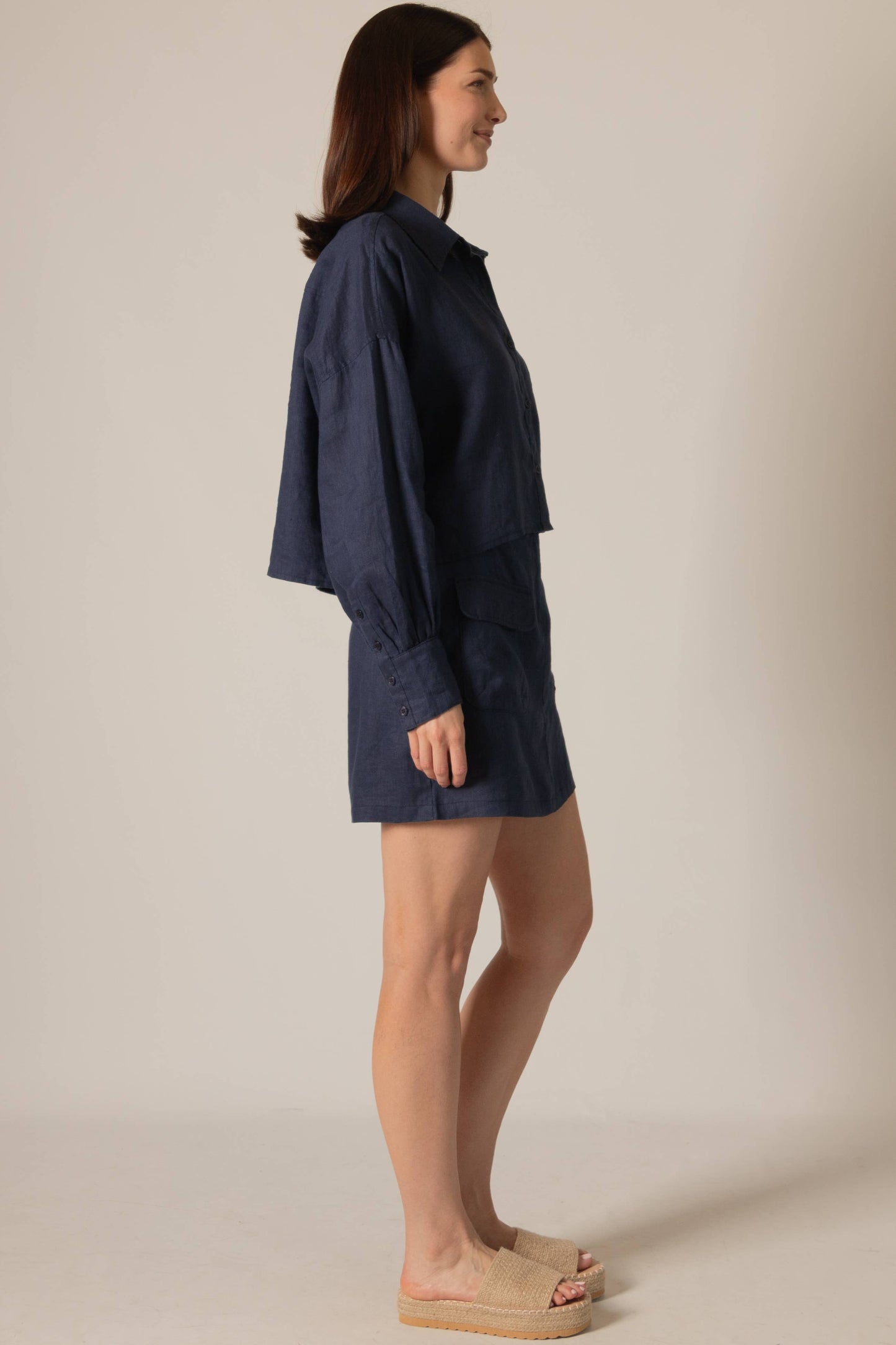 P.CILL Linen Cargo Style Skort