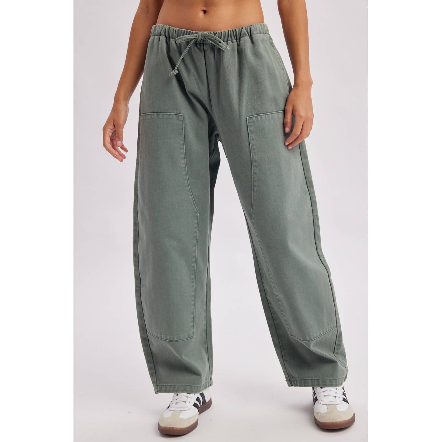 DRAWSTRING BARREL DENIM PANTS / WL26-13640