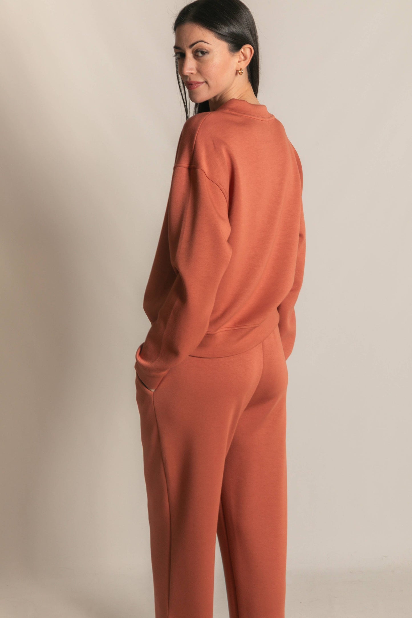 P. CILL Butter Modal Wide Leg Pants with Bottom Slits