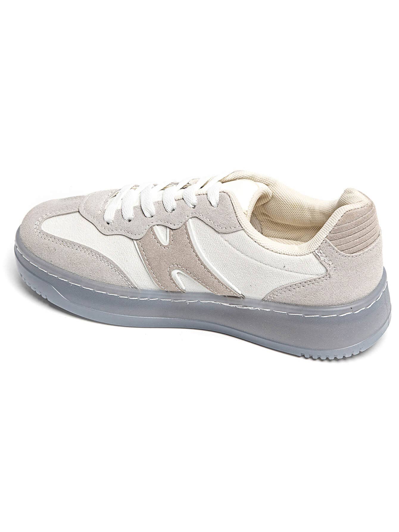 CLASSIC STREET COLOUR CONTRAST FAUX SUEDE LACE UP SNEAKERS