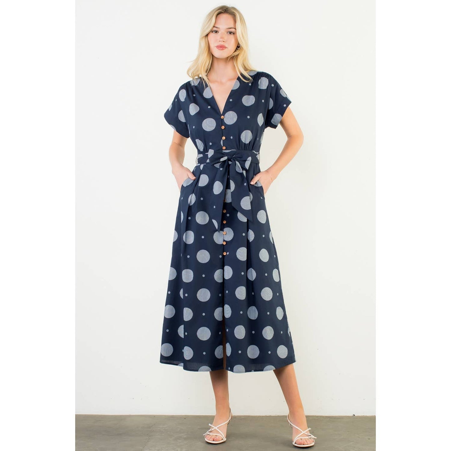 Short Sleeve Polka Dots Pattern Dress