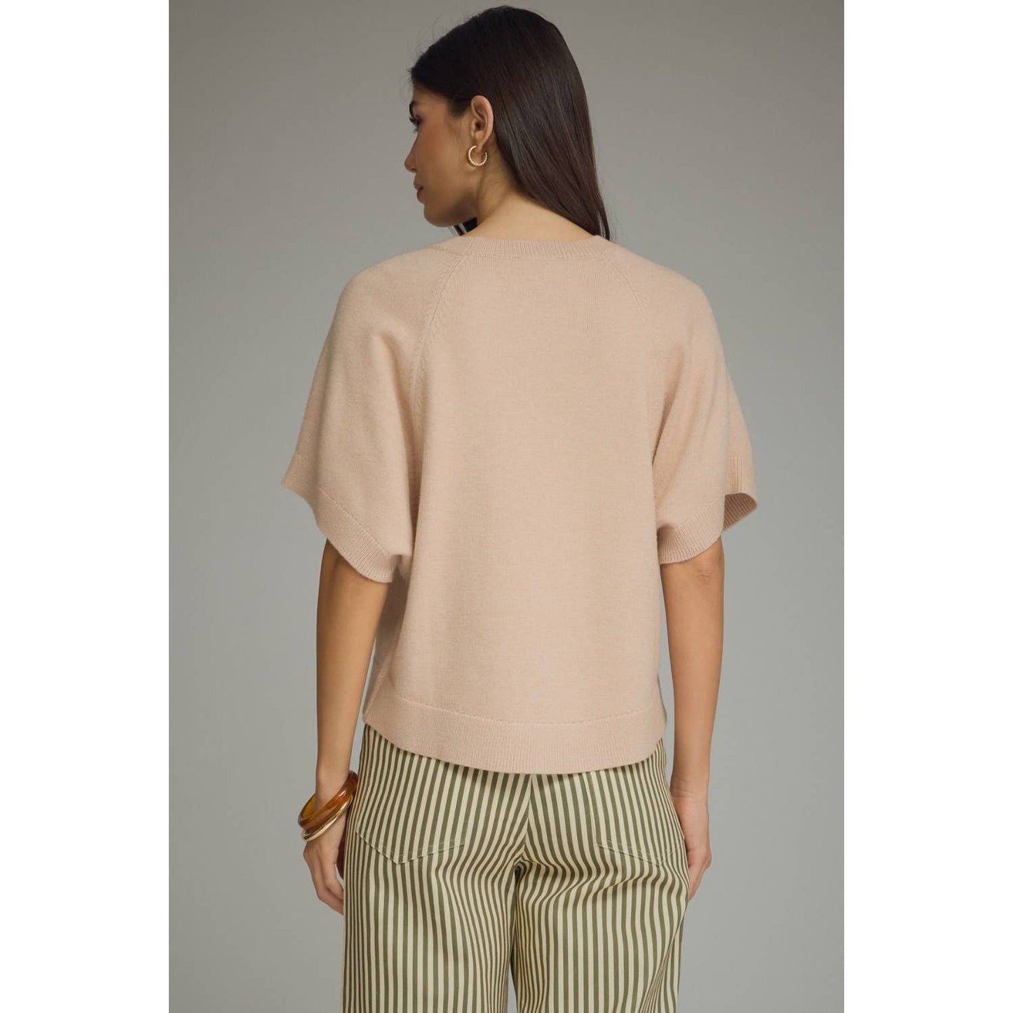 NEW Solid short dolman sleeve knit top