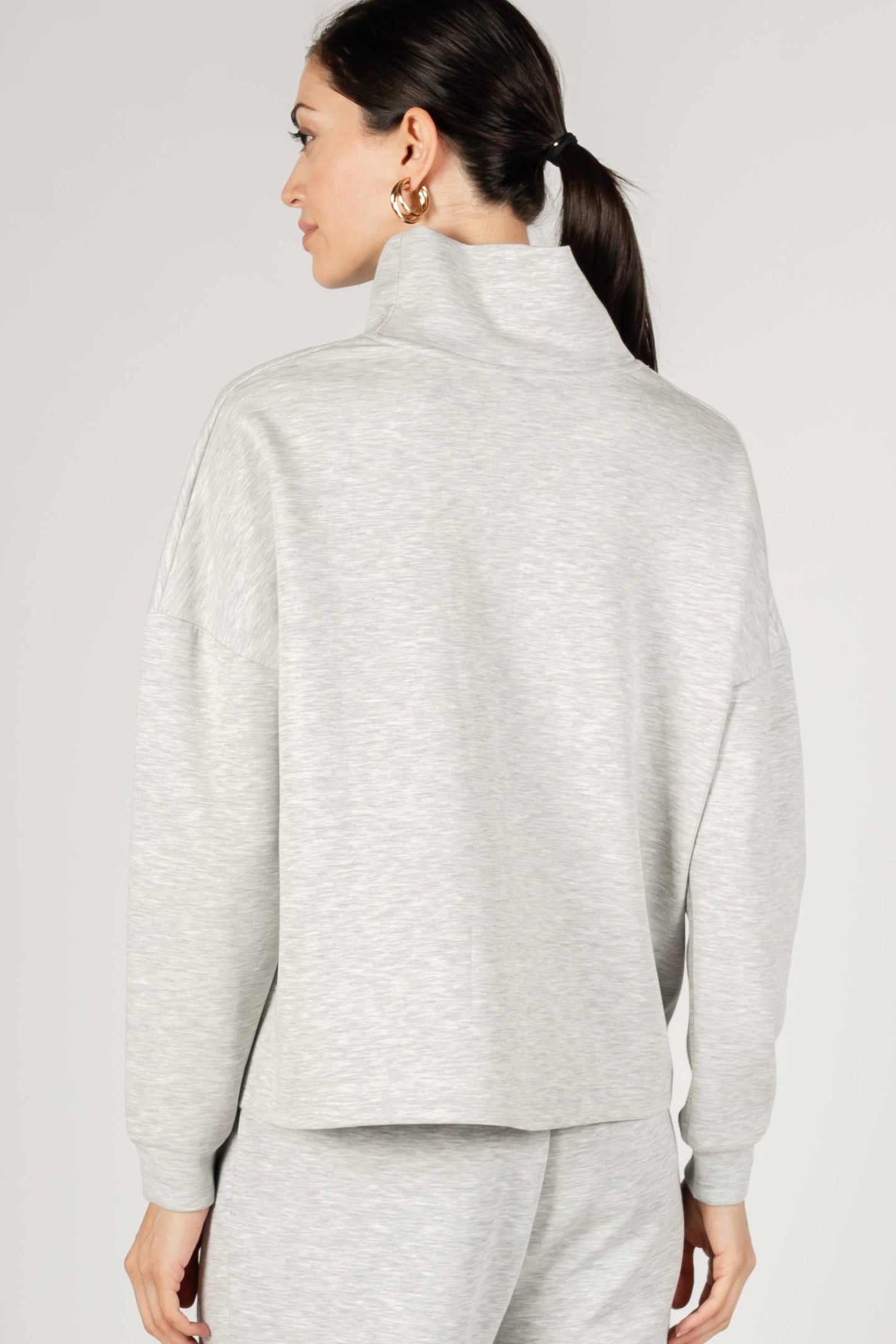 P. CILL Butter Modal Cowl Neck Long Sleeve Top