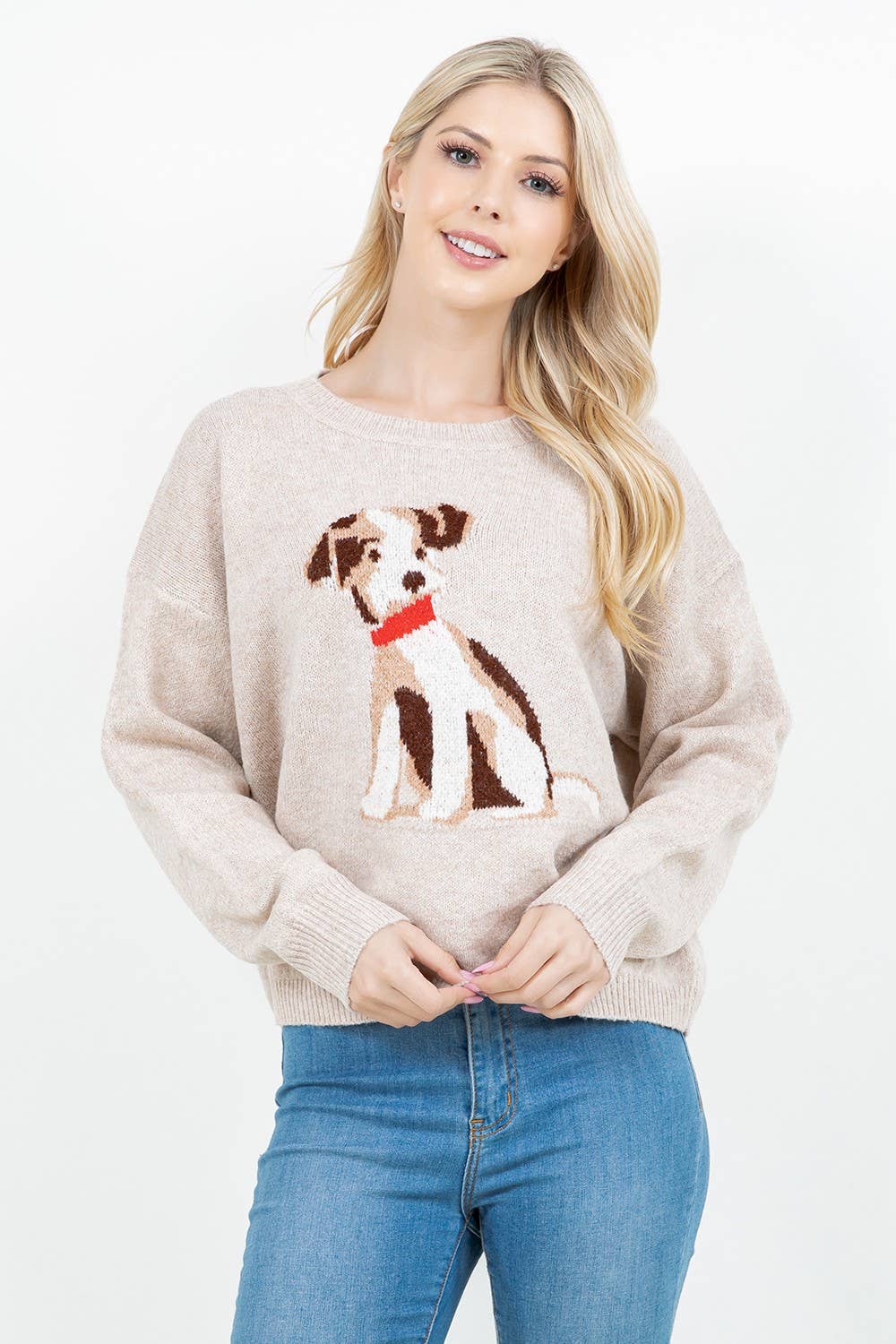 Puppy Graphic Knit Sweater