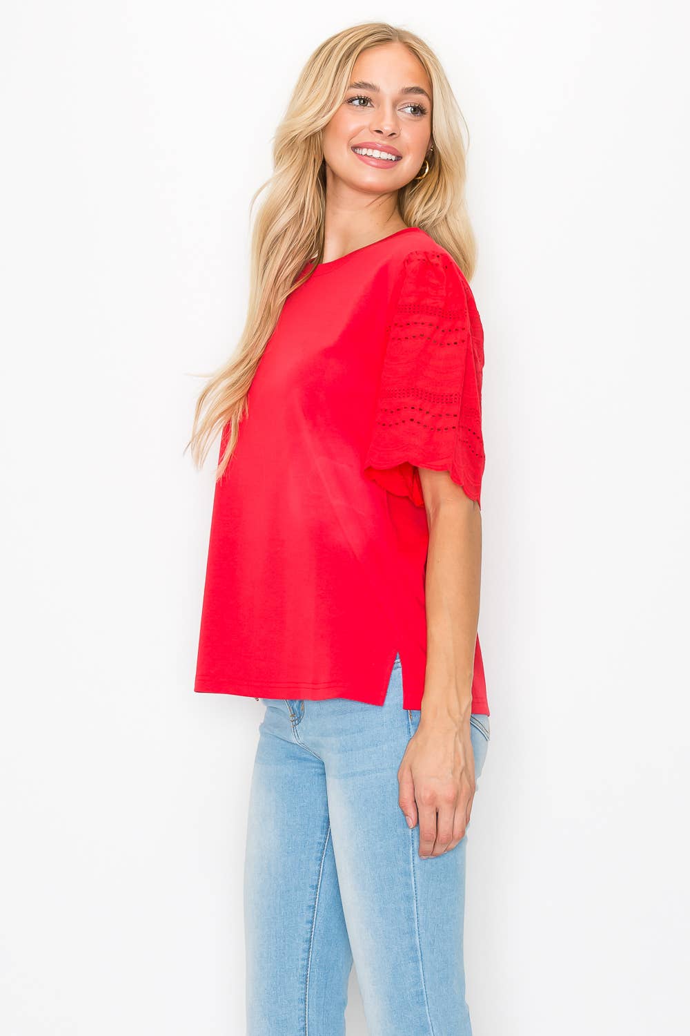 Ramona Pointe Knit Top with Lace