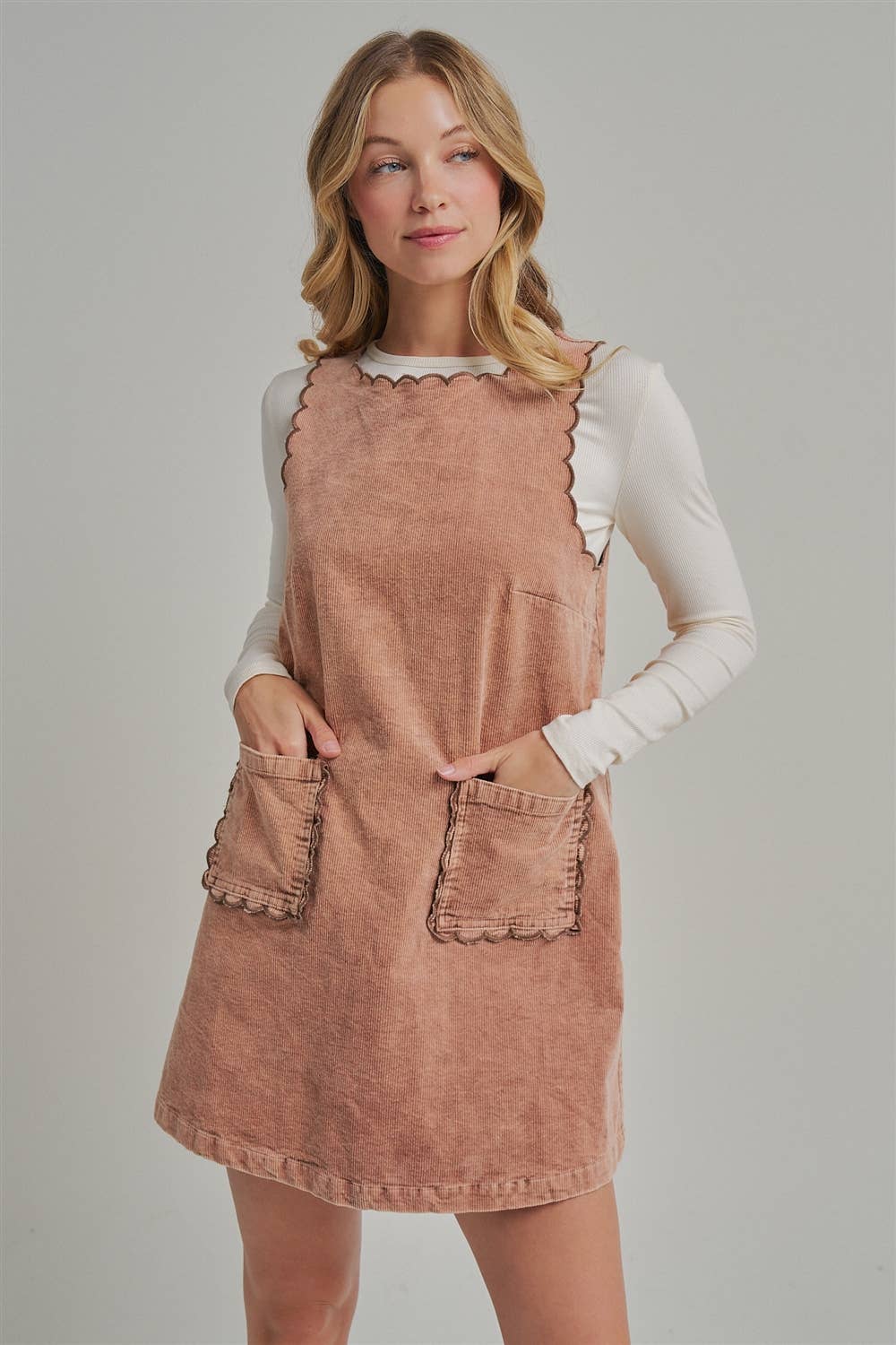MINERAL WASHED CORDUROY MINI DRESS_JLD60000-11