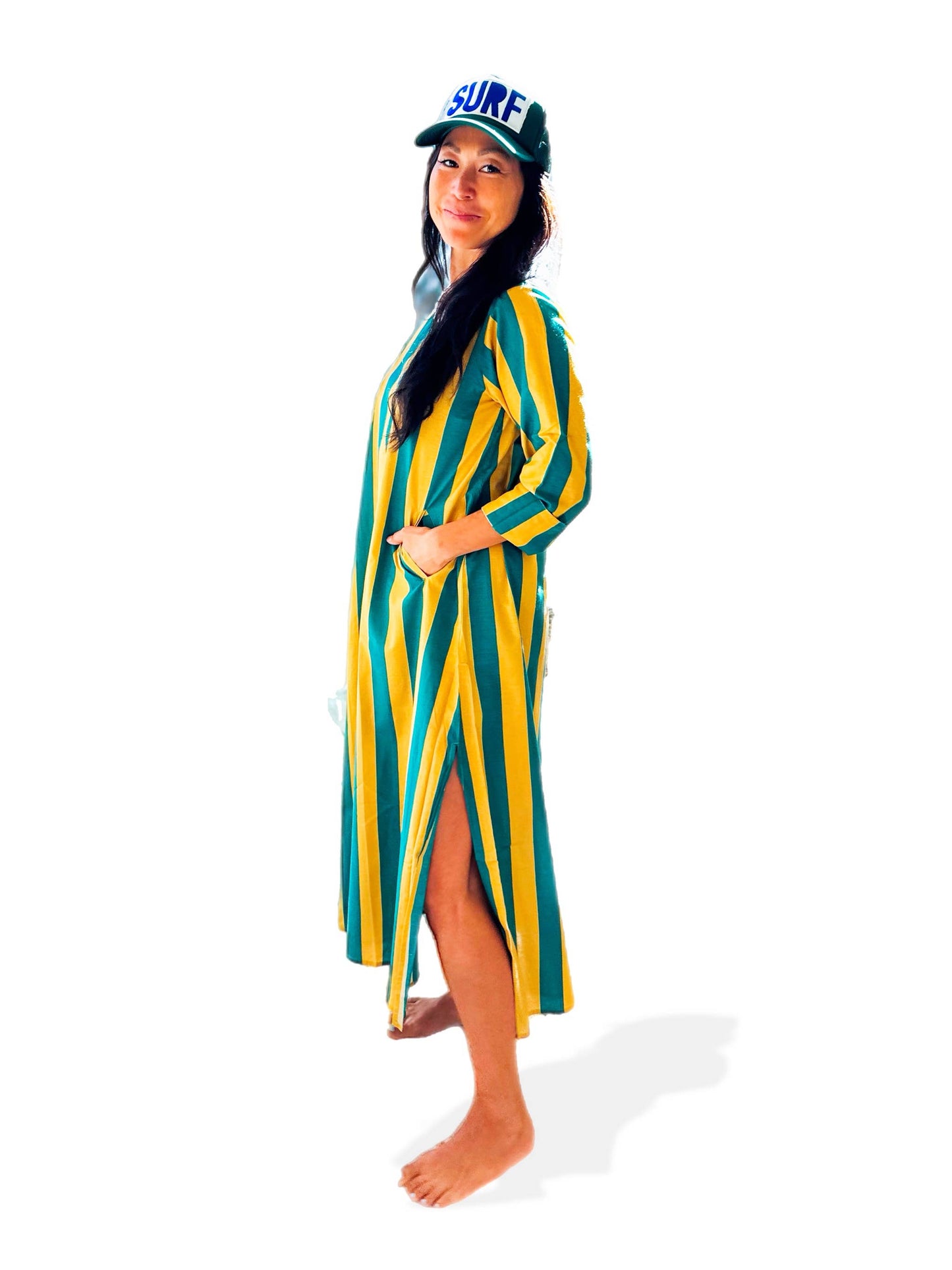 Surf Stripe Off the Shoulder Dress