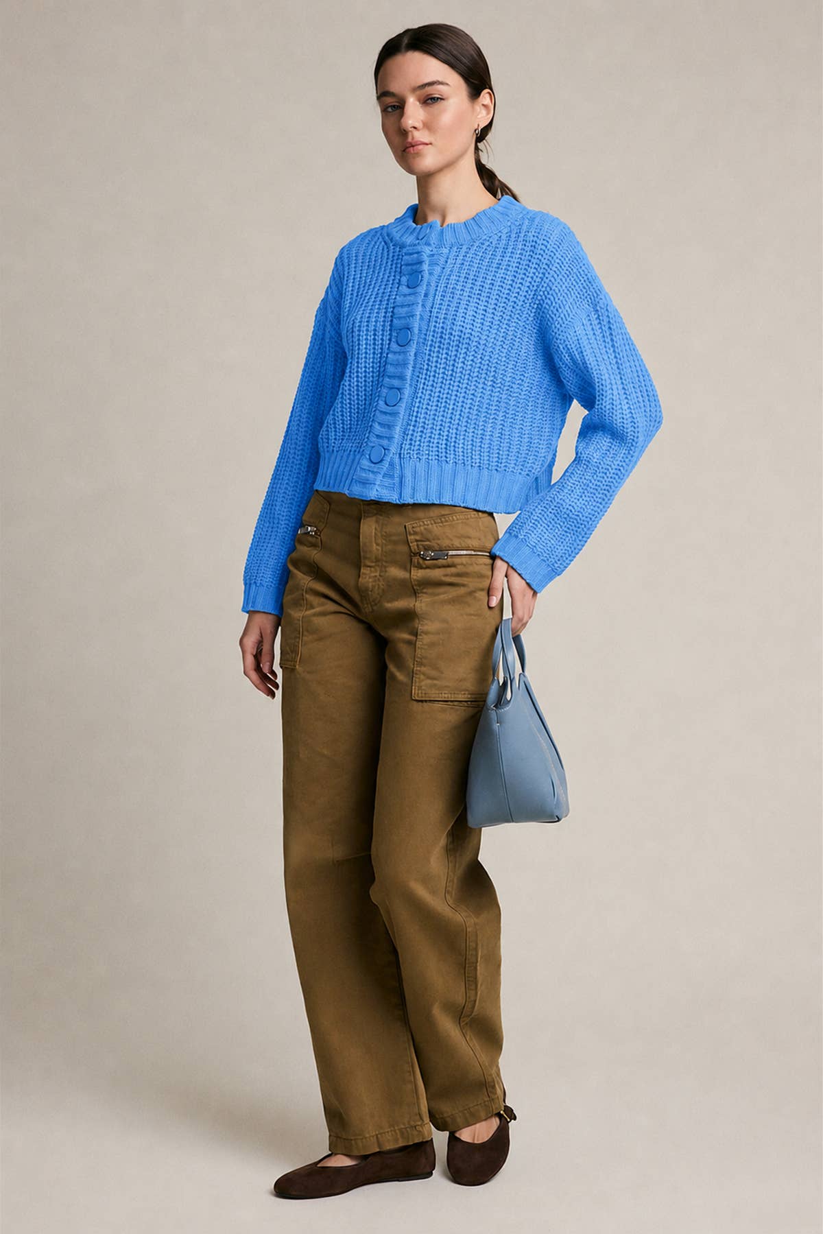 Chunky Knit Button Front Cardigan - RSW1228