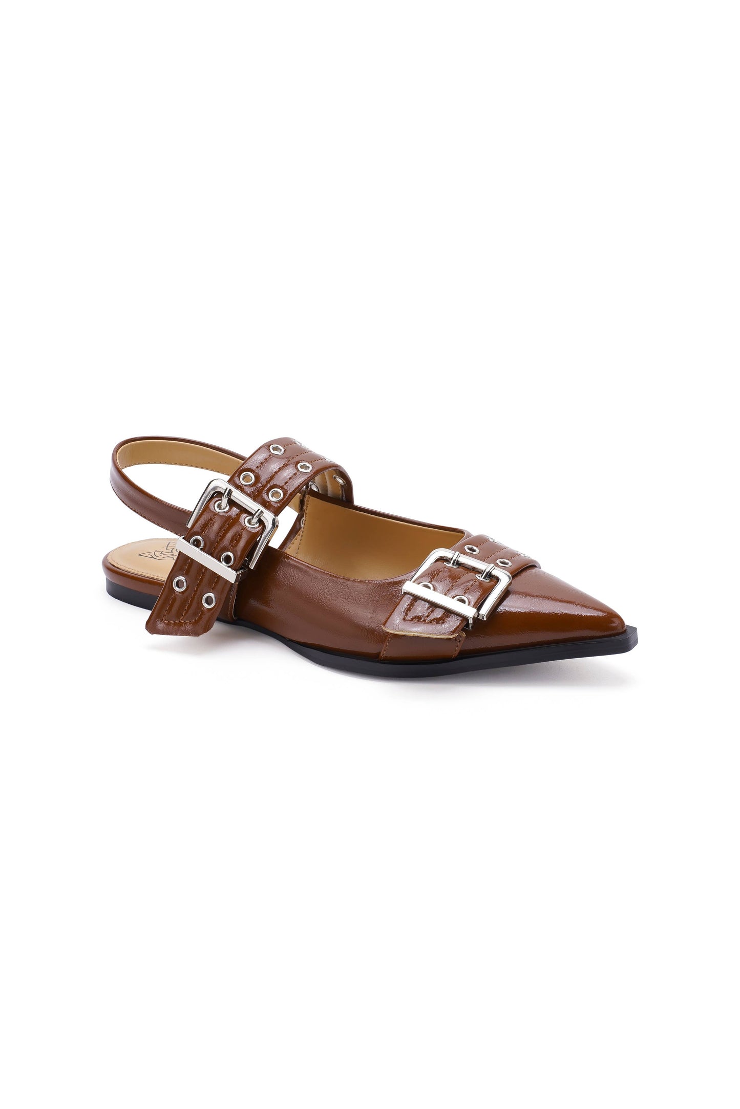 SWIRL-02 Buckled Slingback Flats
