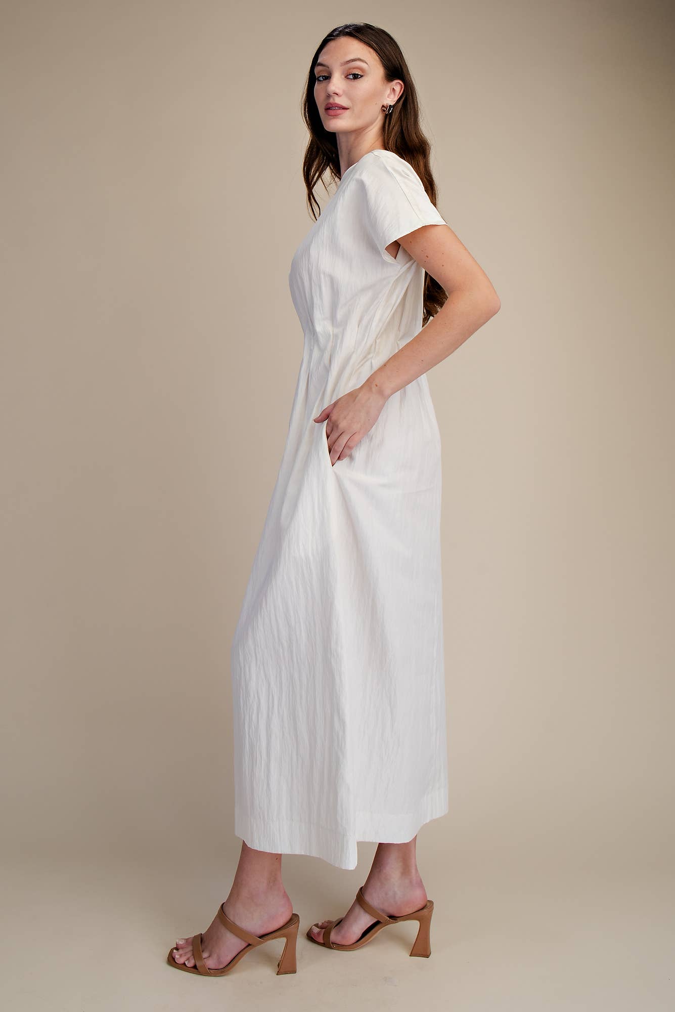 Round Neck Midi Dress