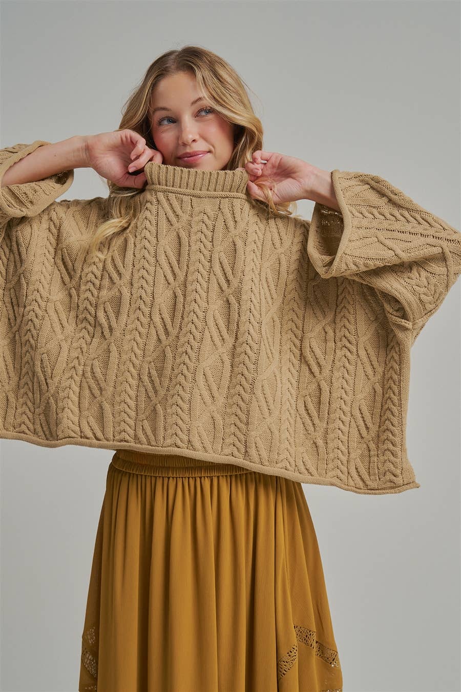 OVERSIZED CABLE KNIT CASUAL BOHO FALL SWEATERTOP_JLT00437-01