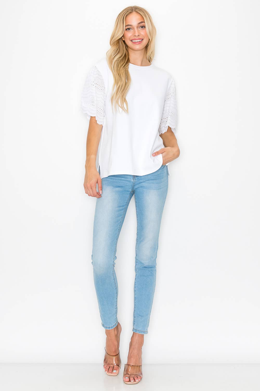Ramona Pointe Knit Top with Lace