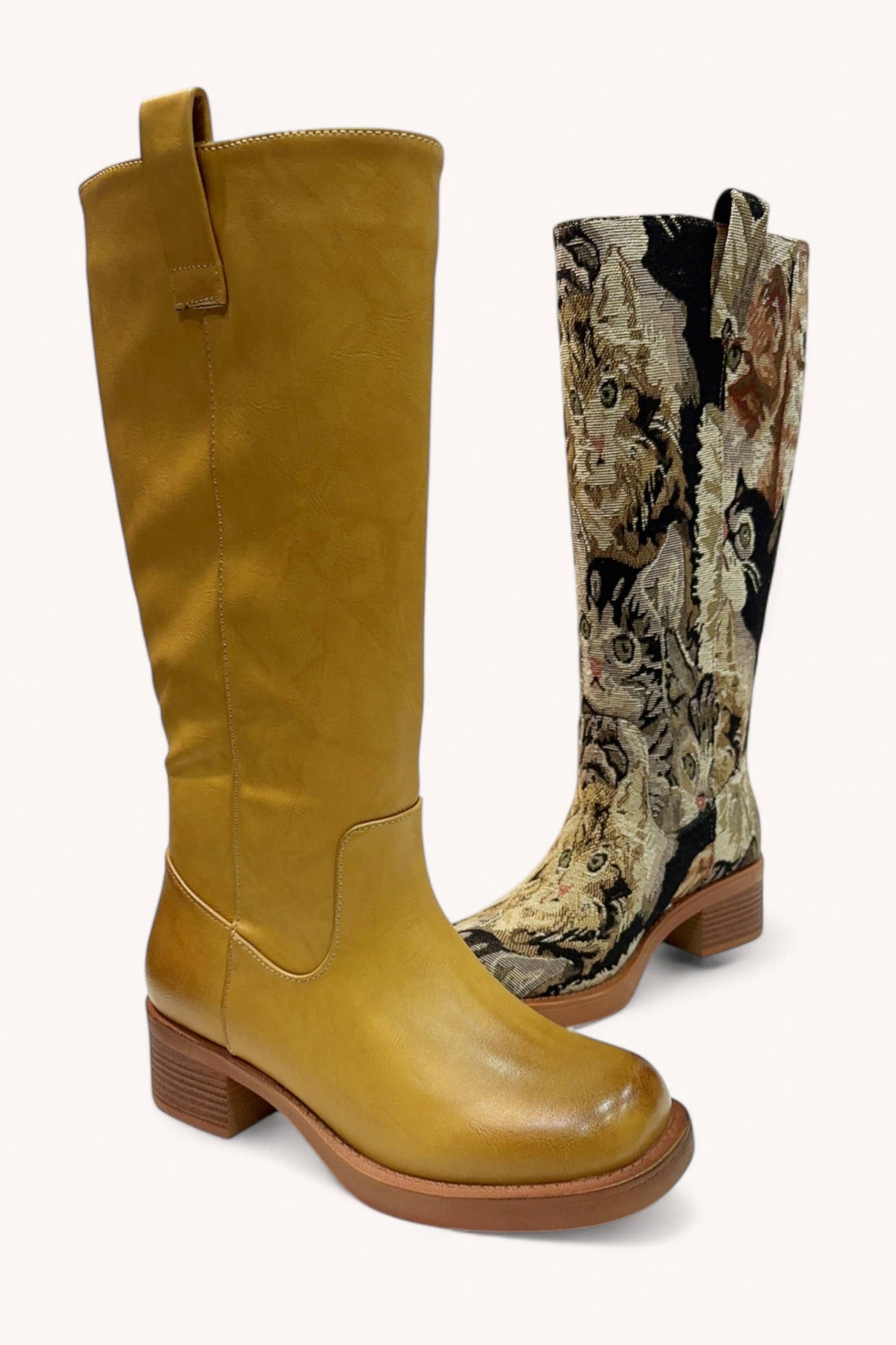 GARY-06 SEMI SQUARE TOE TALL BOOTS