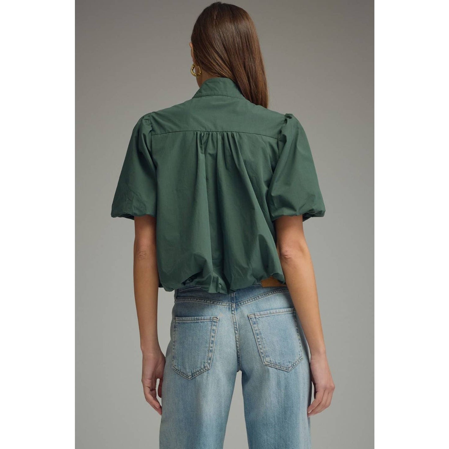 NEW Solid short puff sleeve top