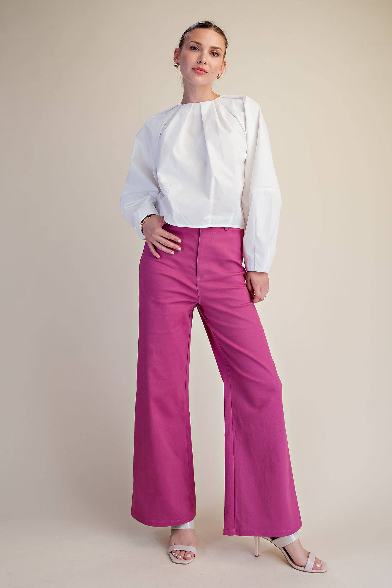 High-Waist Straight Stretchy Pants