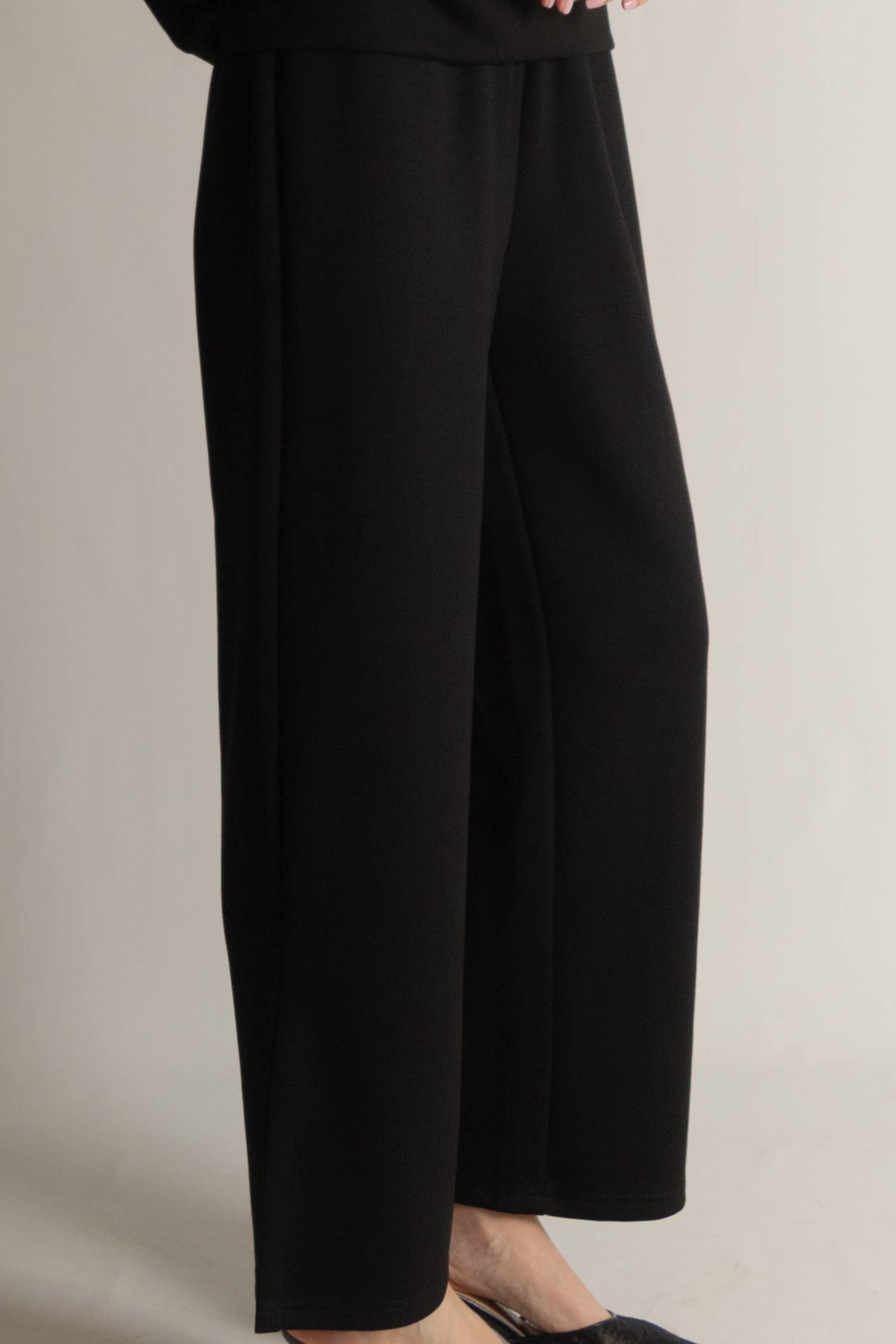 P. CILL Butter Modal Wide Leg Pants w/ Bottom Slit