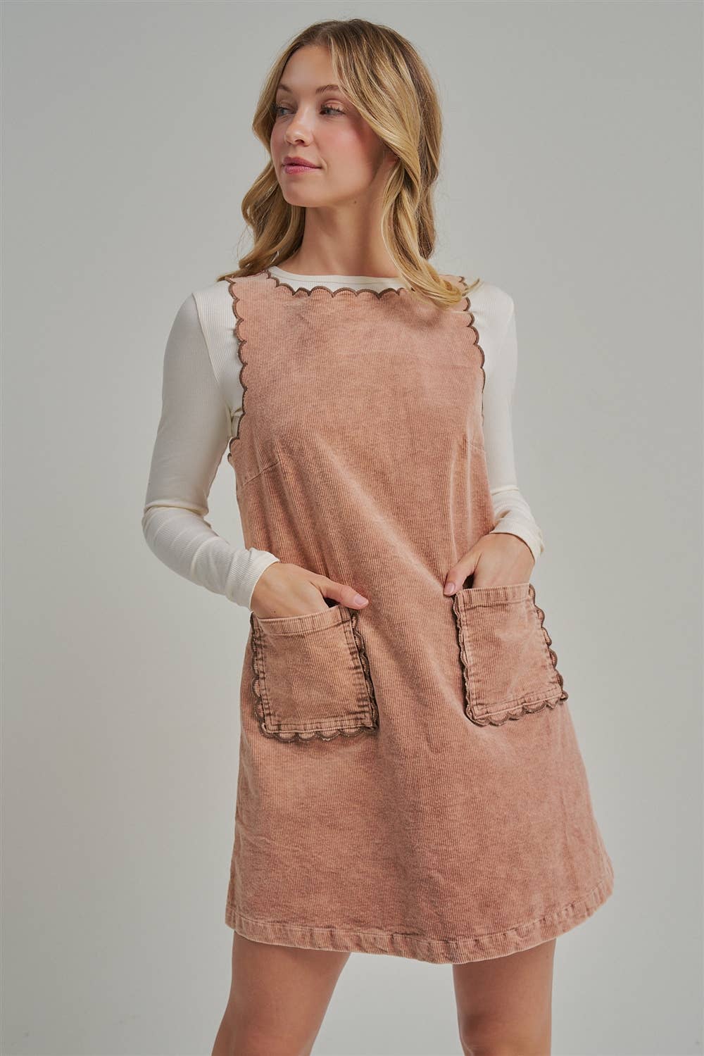 MINERAL WASHED CORDUROY MINI DRESS_JLD60000-11