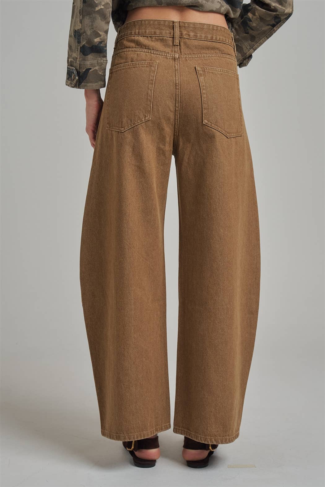 VINTAGE WASHED NON-STRETCH BARREL SHAPED PANTS_JLB80110-01