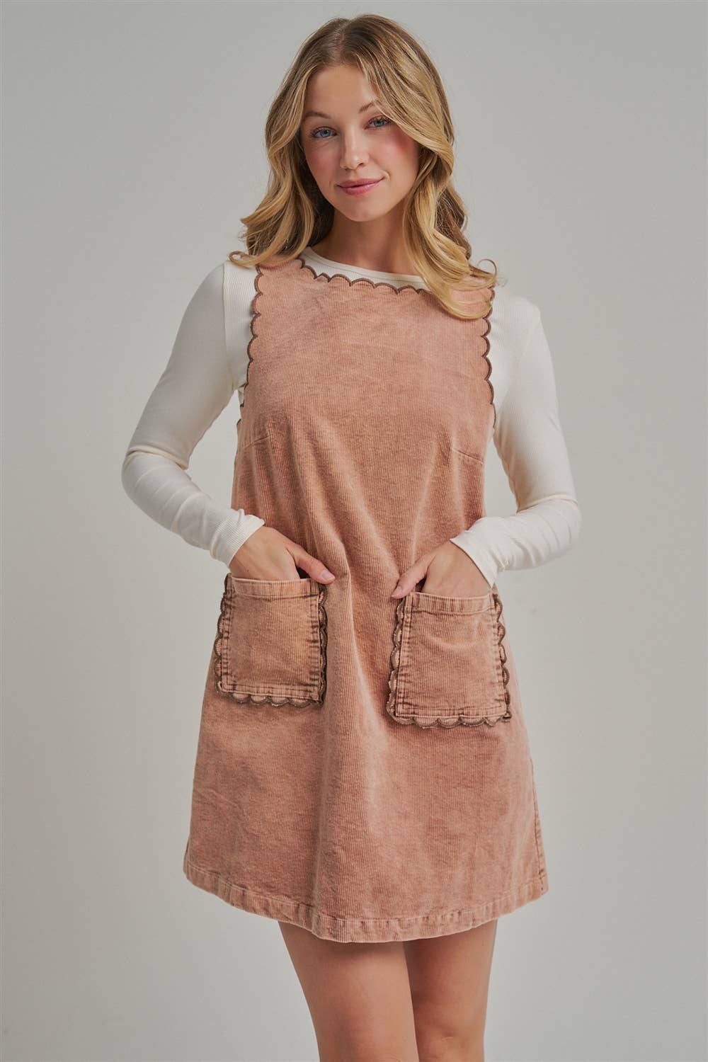 MINERAL WASHED CORDUROY MINI DRESS_JLD60000-11
