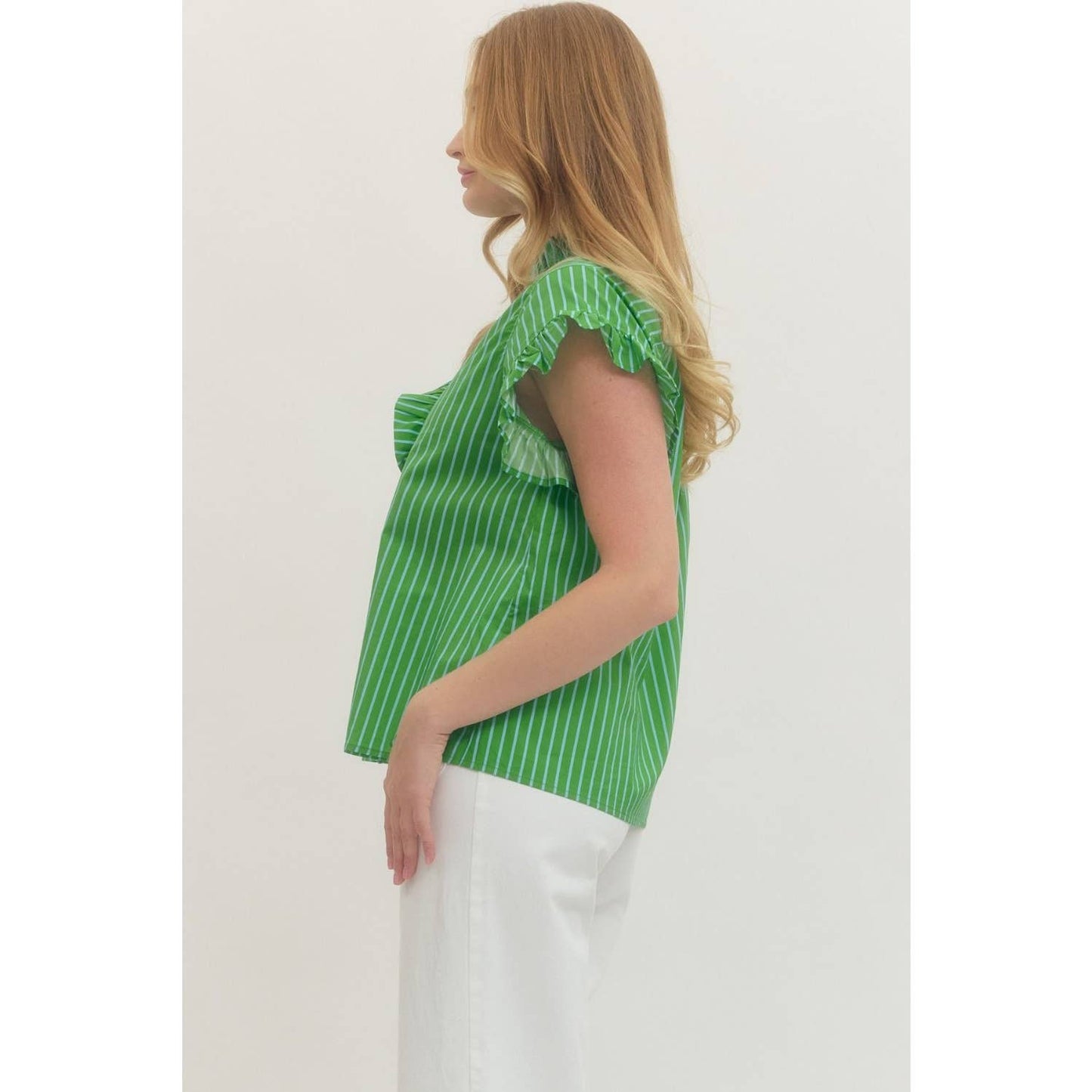 Striped short sleeve top