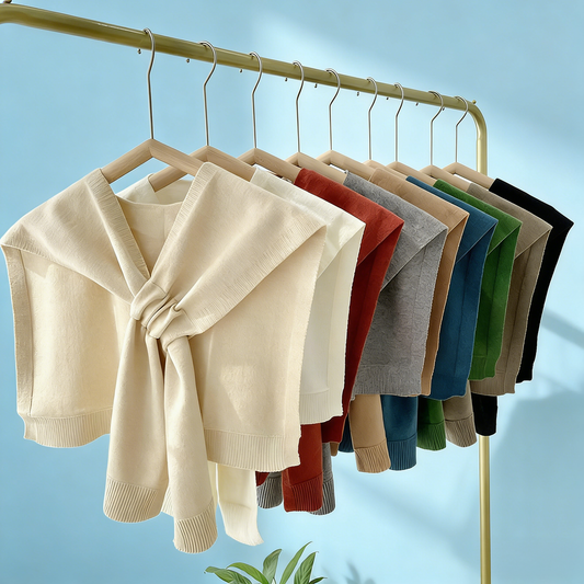 Solid Color Knitted Knotted Shawl–Casual & Cozy _CWASC0757