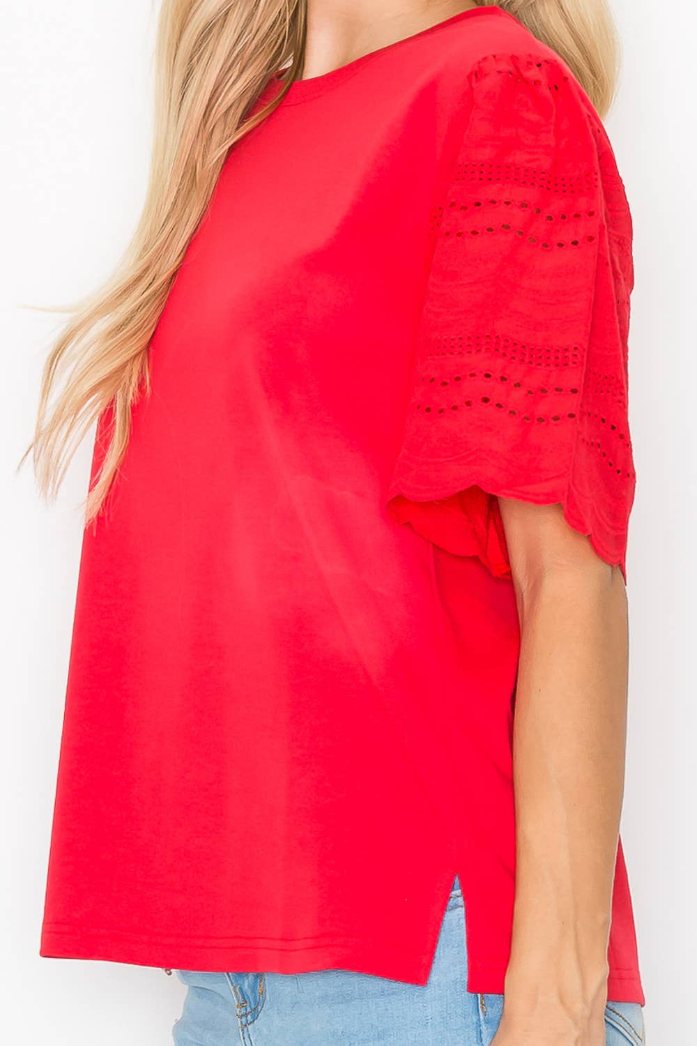 Ramona Pointe Knit Top with Lace