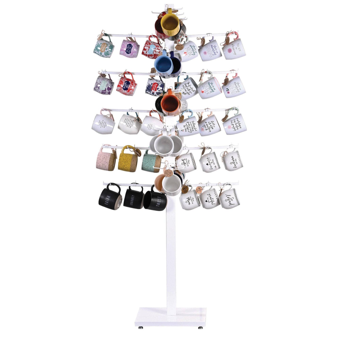 4-Sided Floor Standing Displays with 12 Adjustable Arms