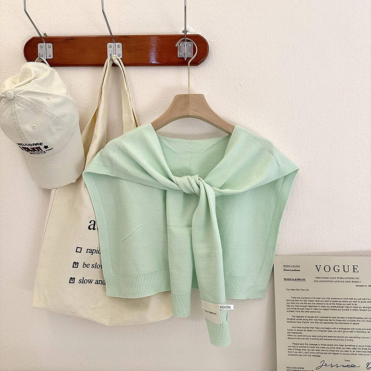 Solid Color Knitted Knotted Shawl–Casual & Cozy _CWASC0757