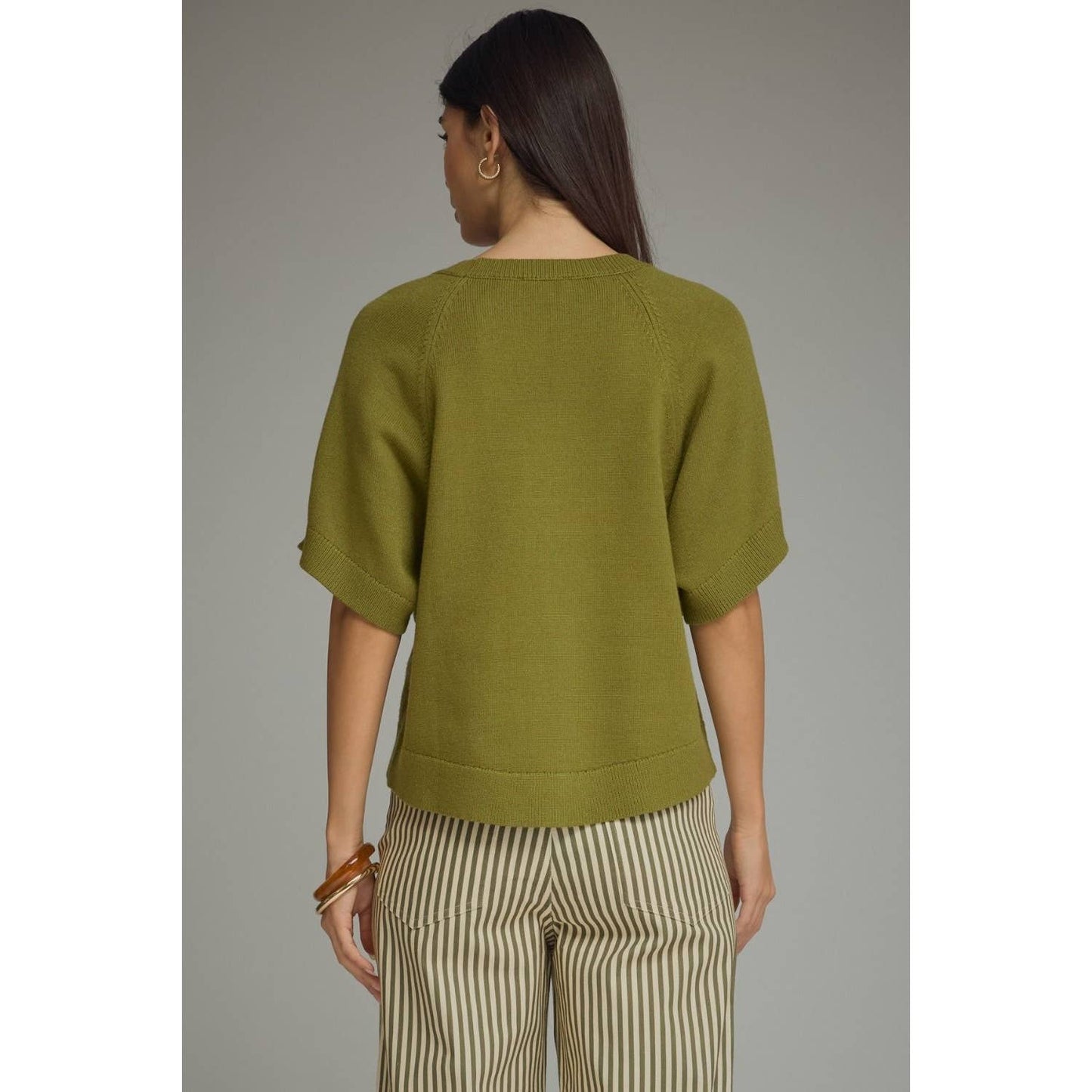 NEW Solid short dolman sleeve knit top