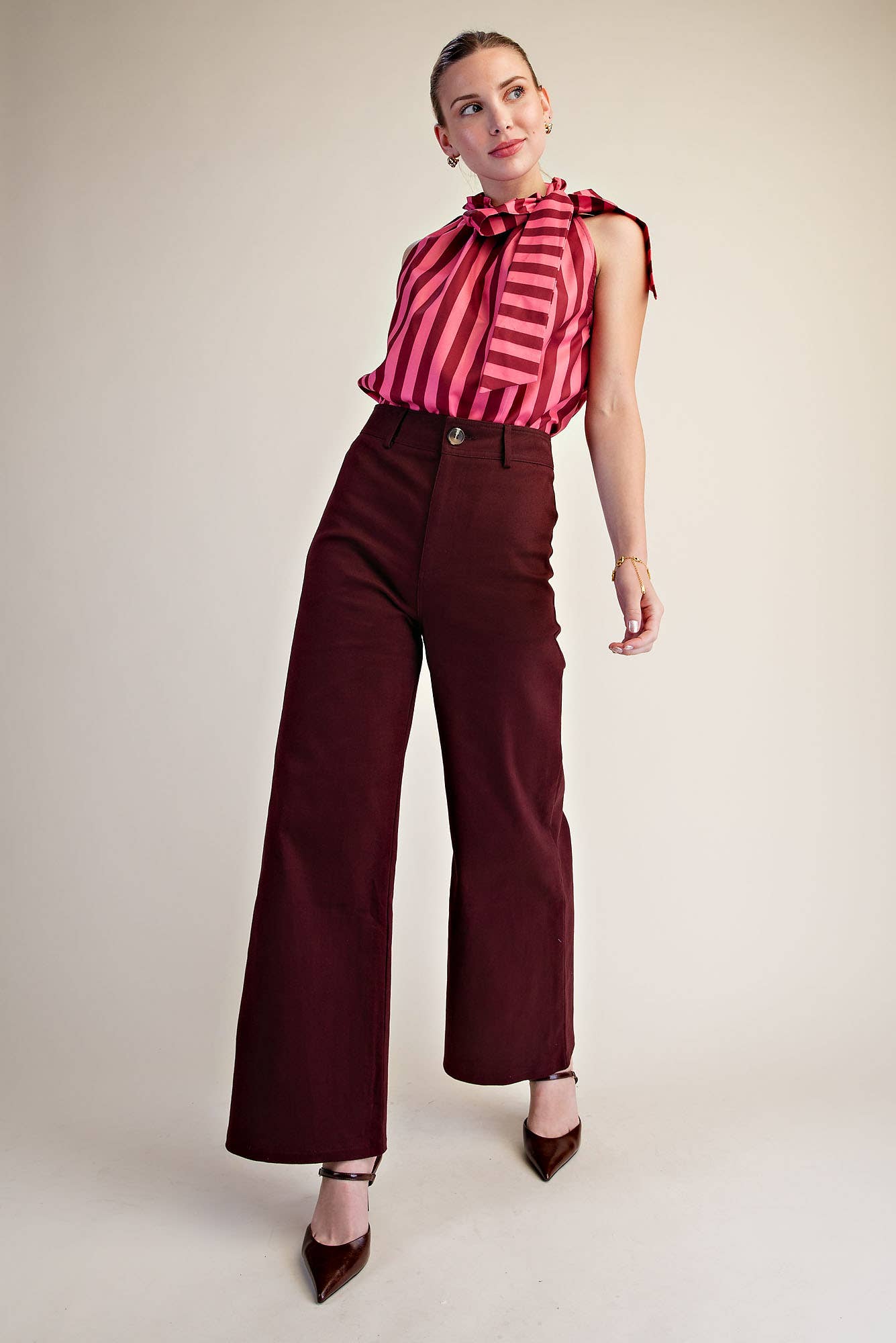 High-Waist Straight Stretchy Pants