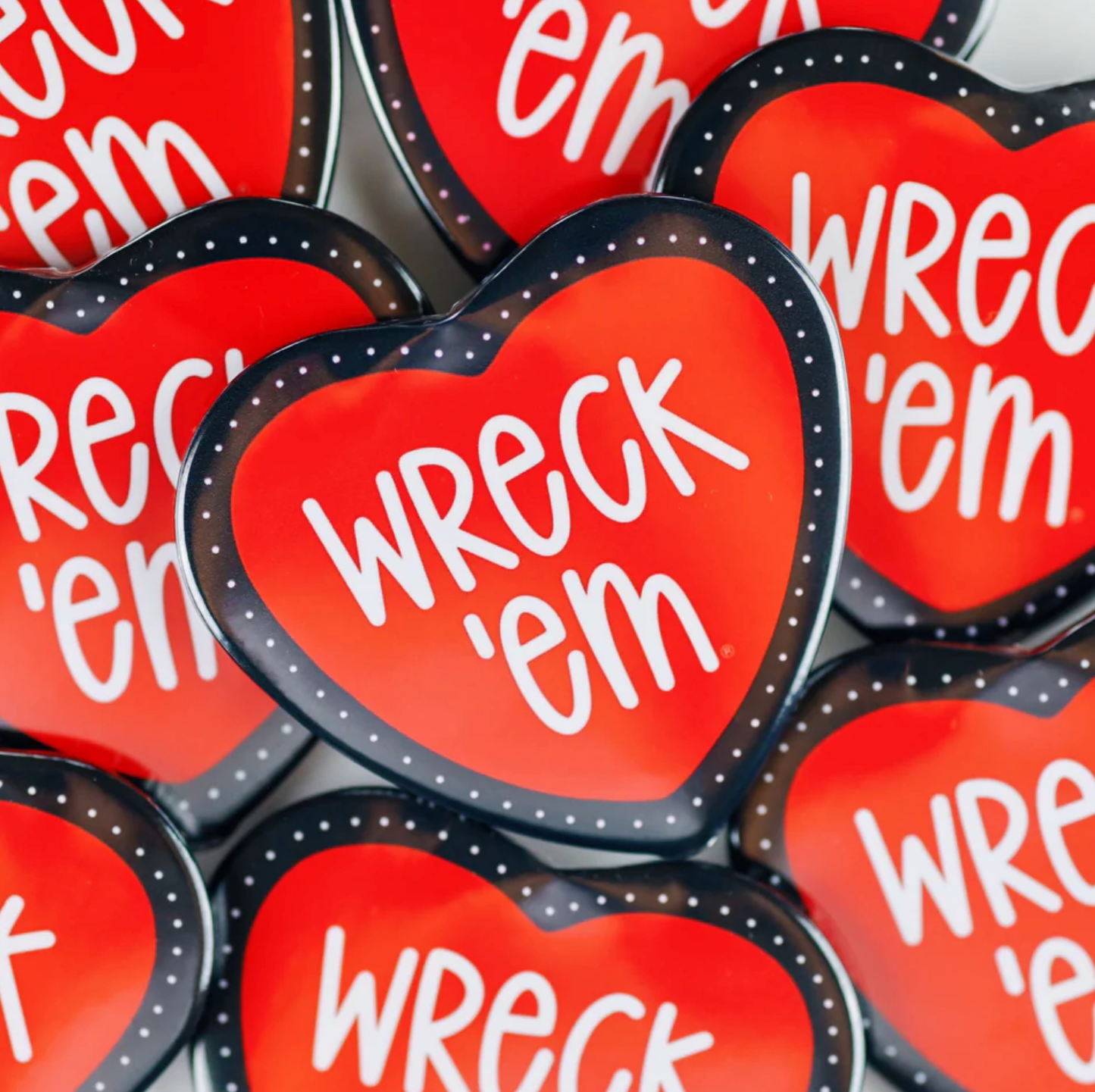 TEXAS TECH Heart Shaped Game Day Buttons