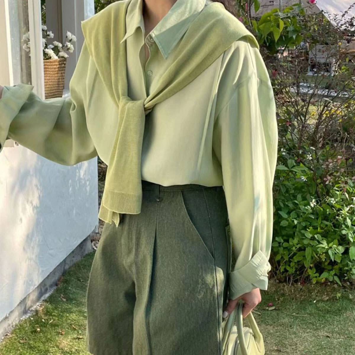 Solid Color Knitted Knotted Shawl–Casual & Cozy _CWASC0757