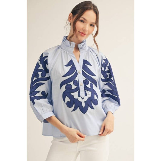 NEW Baroque applique detail top