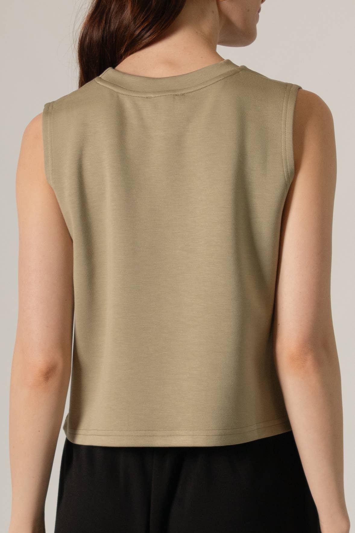 P. CILL Butter Modal Round Neck Sleeveless Top