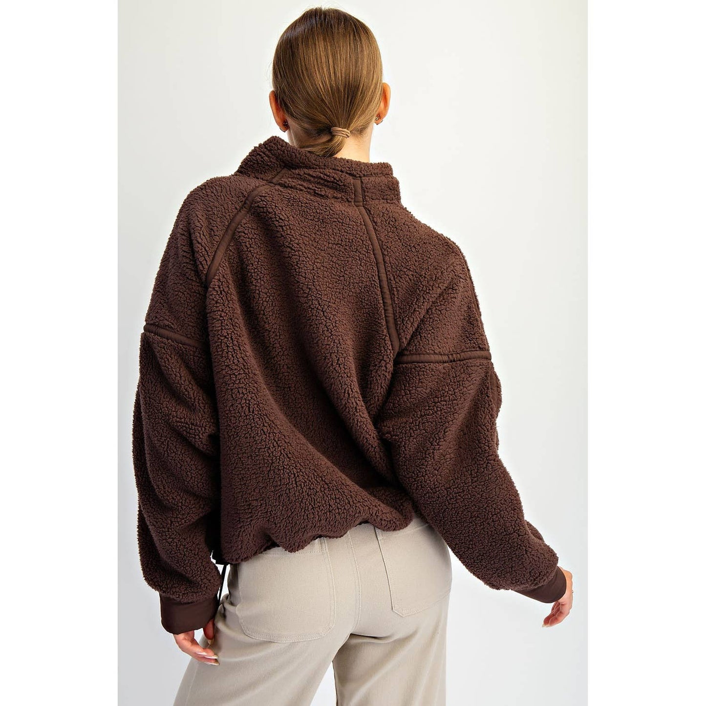 SHERPA MOCK NECK QUARTER ZIP JACKET