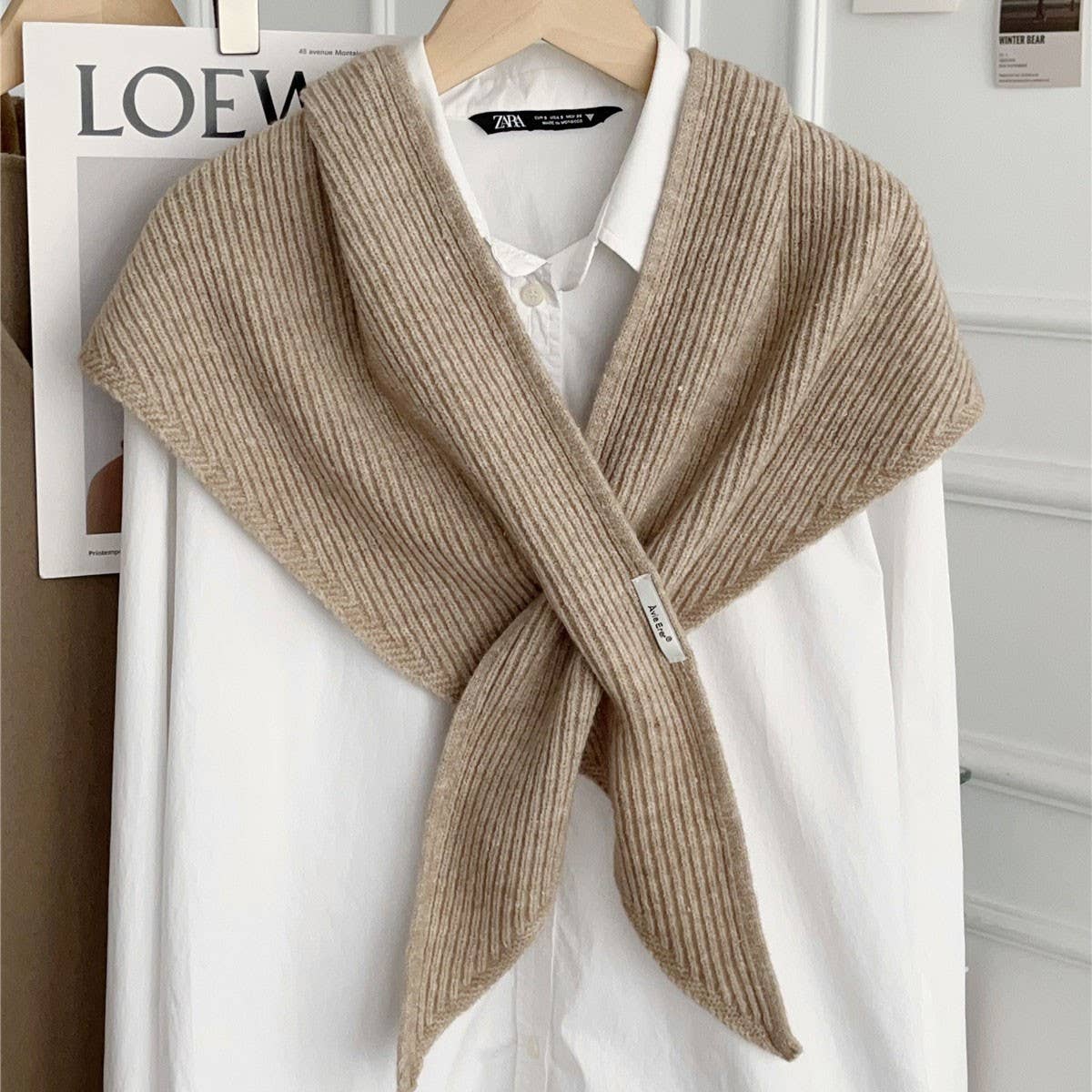 Solid Cross Triangle Shawl Casual Wrap_CWOV00265